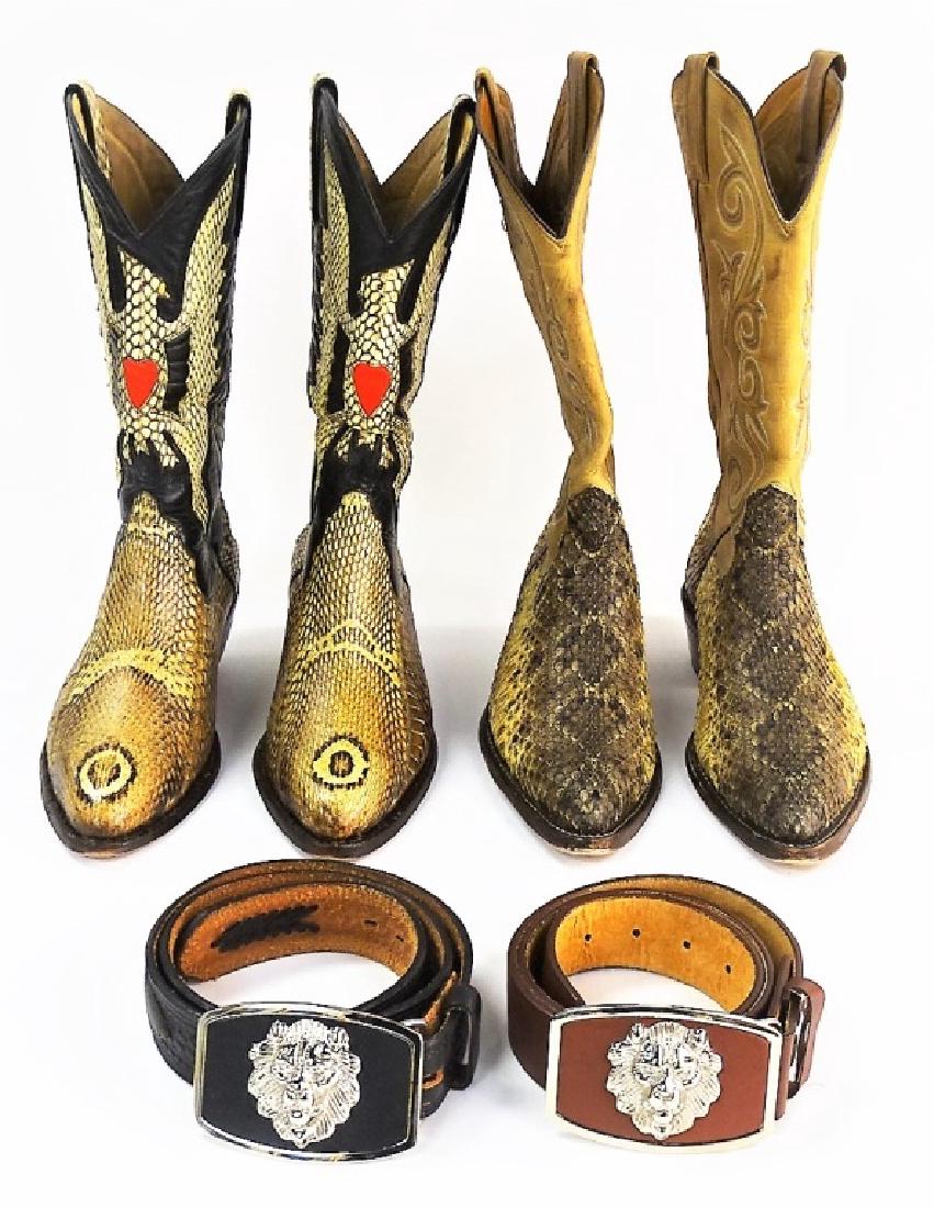 4PC SOUTHWESTERN OUTFITTERS BOOT & BELT SET (1 of 8)