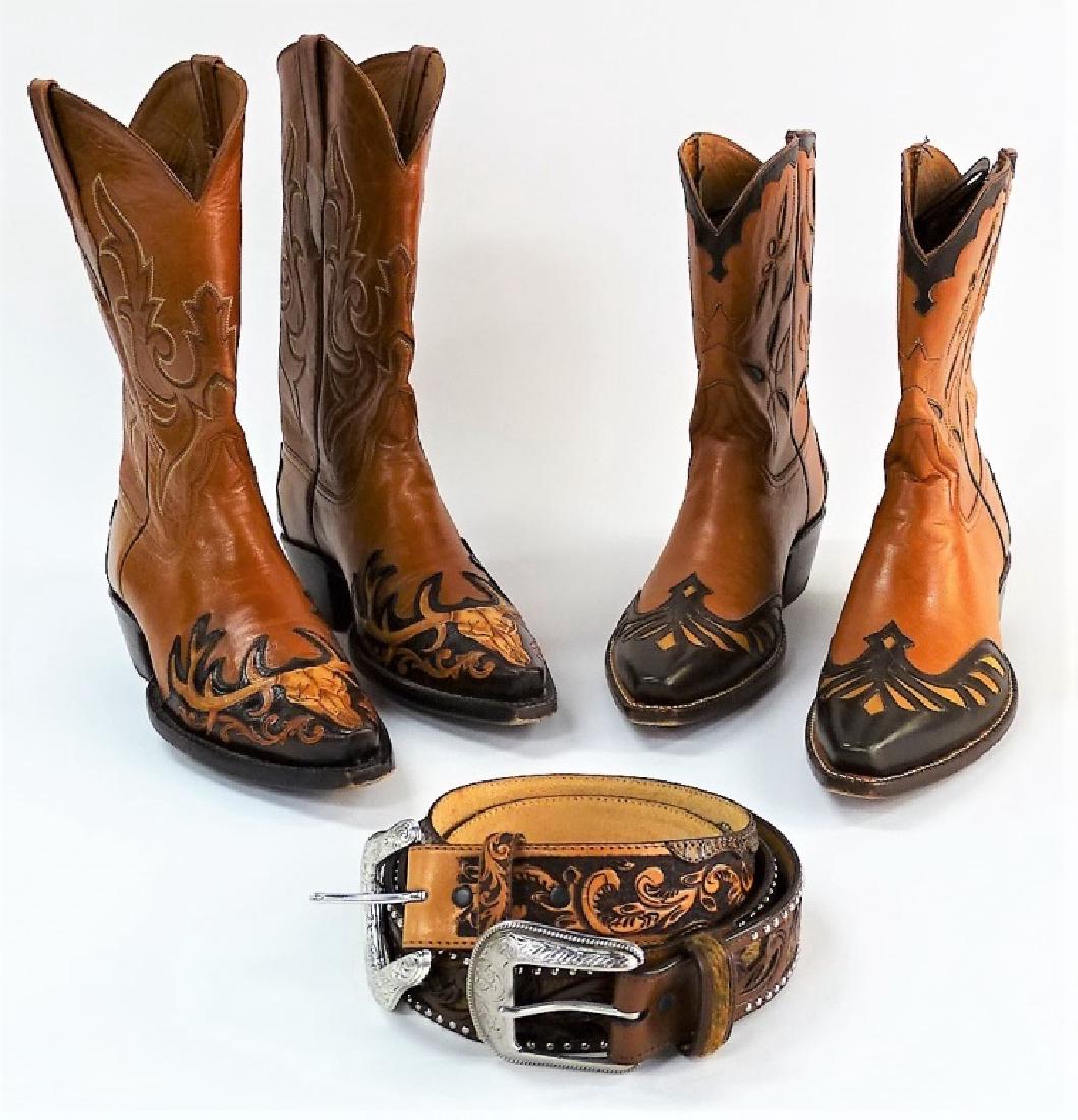 4PC SOUTHWESTERN OUTFITTERS BOOT & BELT SET (1 of 7)