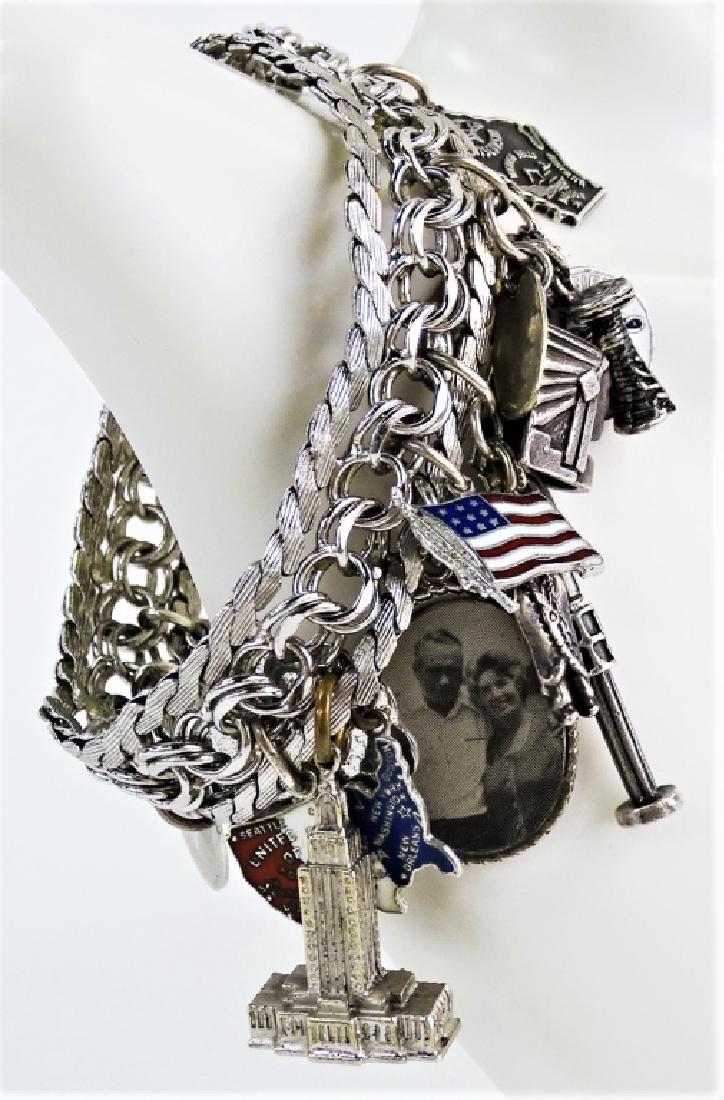 LOVELY VINTAGE STERLING SILVER CHARM BRACELET (1 of 4)