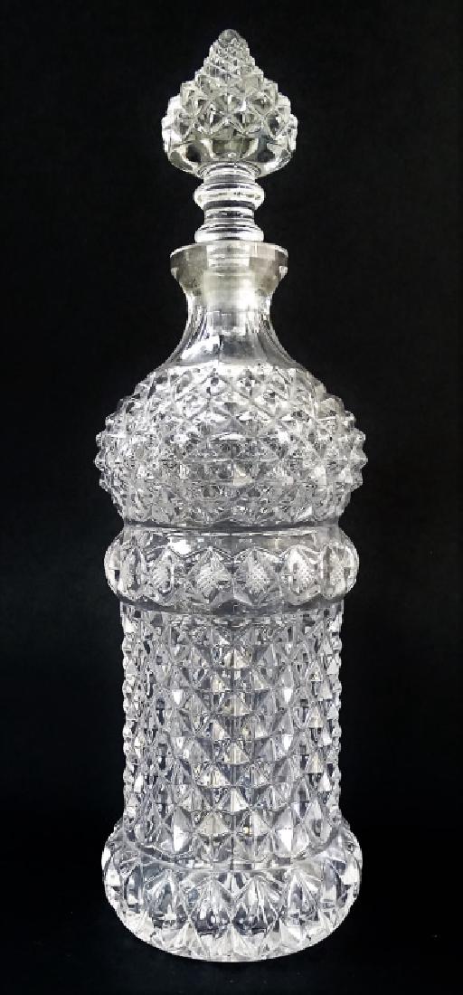 ANTIQUE CONTINENTAL CUT CRYSTAL DECANTER BOTTLE (1 of 2)