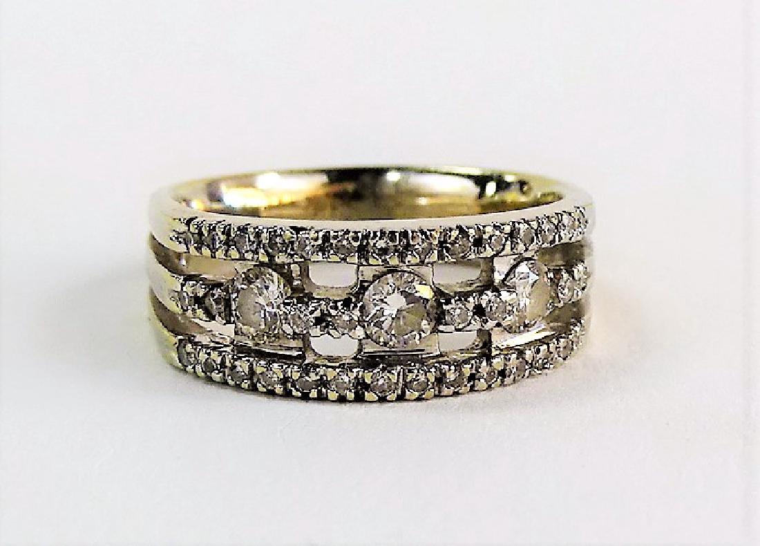 14KT WHITE GOLD .75CT DIAMOND TRIPLE BAND RING (1 of 4)