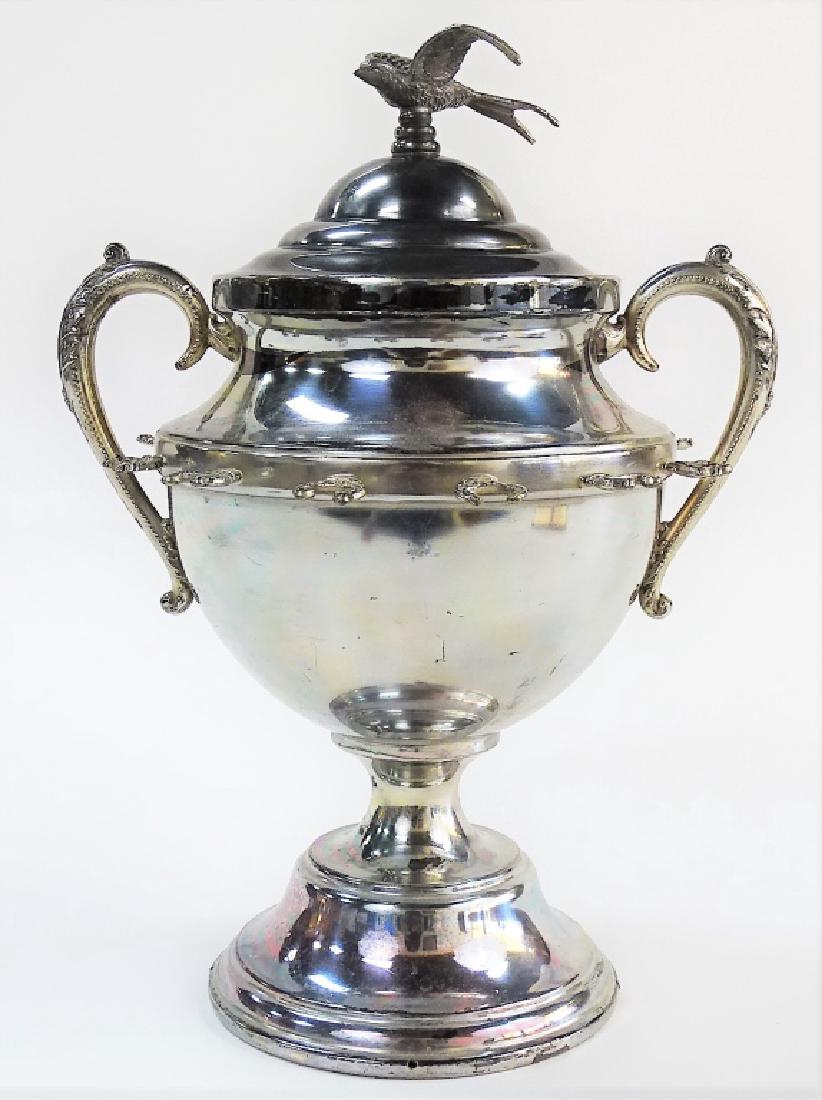 ANTIQUE SILVER PLATE FOOTED SUGAR BOWL & SPOONS (1 of 3)