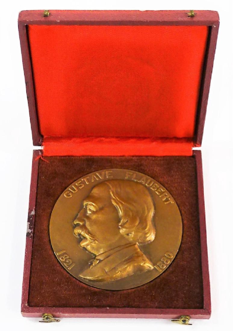 GUSTAVE FLAUBERT BRONZE COMMEMORATIVE MEDAL (1 of 3)
