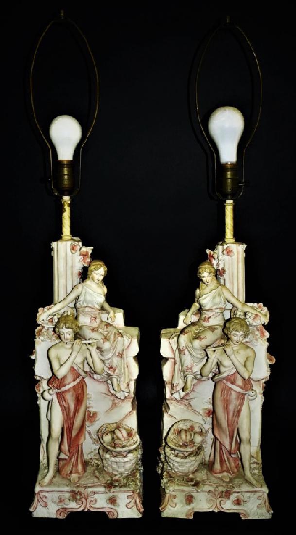 PR ANTIQUE GERMAN BISQUE FIGURAL PORCELAIN LAMPS Jan 01, 2018