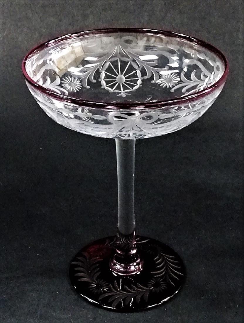 ANTIQUE PAIRPOINT AMETHYST TRIM COMPOTE (1 of 3)