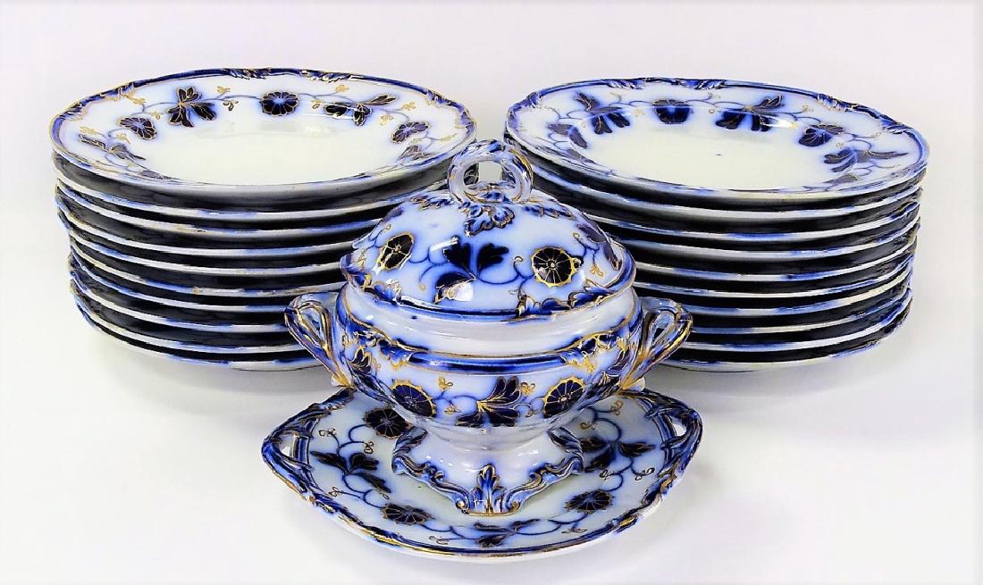 22PCS BLUE & WHITE IMPORTED STONE CHINA (1 of 5)