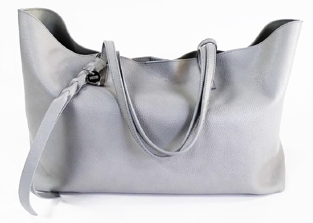 AUTHENTIC ALEXANDER MCQUEEN SILVER LEATHER TOTE (1 of 5)