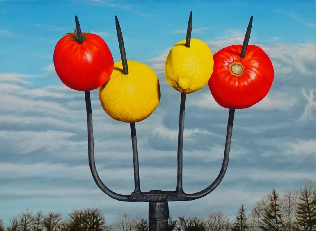 BRUCE EVANS "AMERICAN GOTHIC III" OIL/CANVAS PTG (1 of 3)