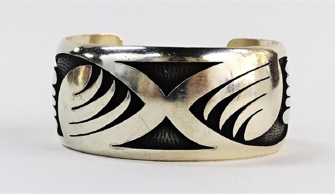LOMADAPKI HOPI STERLING SILVER & ENAMELED BRACELET (1 of 4)