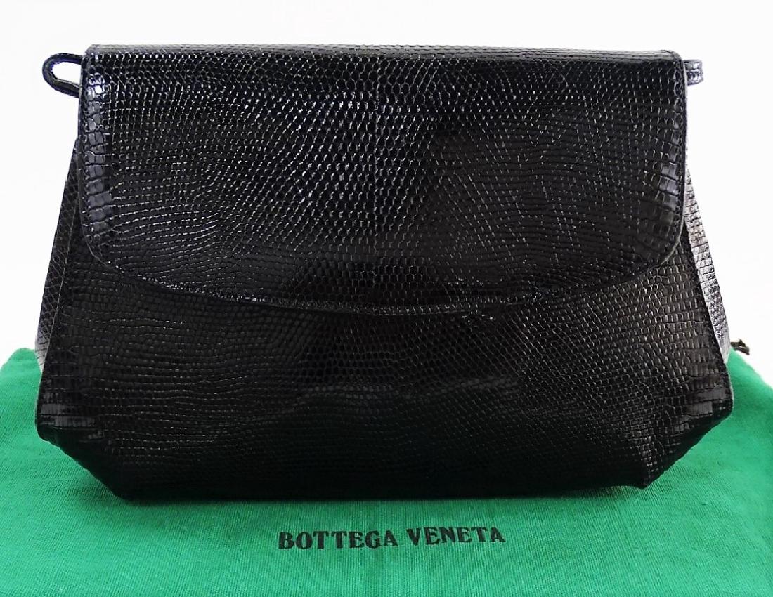 VINTAGE BOTTEGA VENETA BLACK LIZARD SKIN BAG (1 of 5)