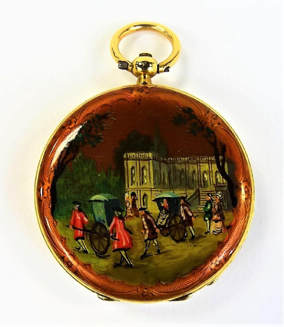 19TH CENTURY FRENCH ENAMELED POCKET WATCH (1 of 7)