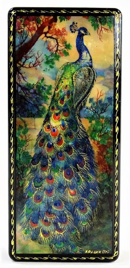 HAND PAINTED MOTHER OF PEARL RUSSIAN LACQUER BOX (1 of 6)