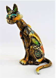 RARE NANO LOPEZ SMALL BRONZE CAT SCULPTURE