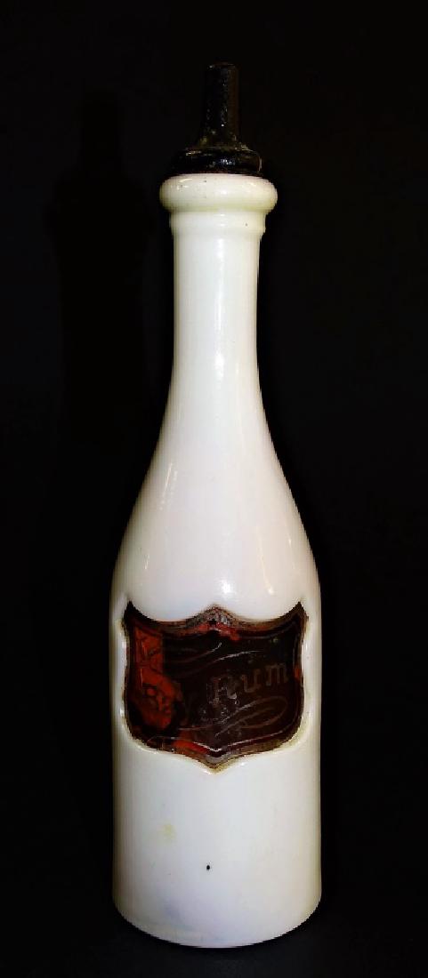 ANTIQUE MILK GLASS BAY RUM BARBERS BOTTLE (1 of 4)