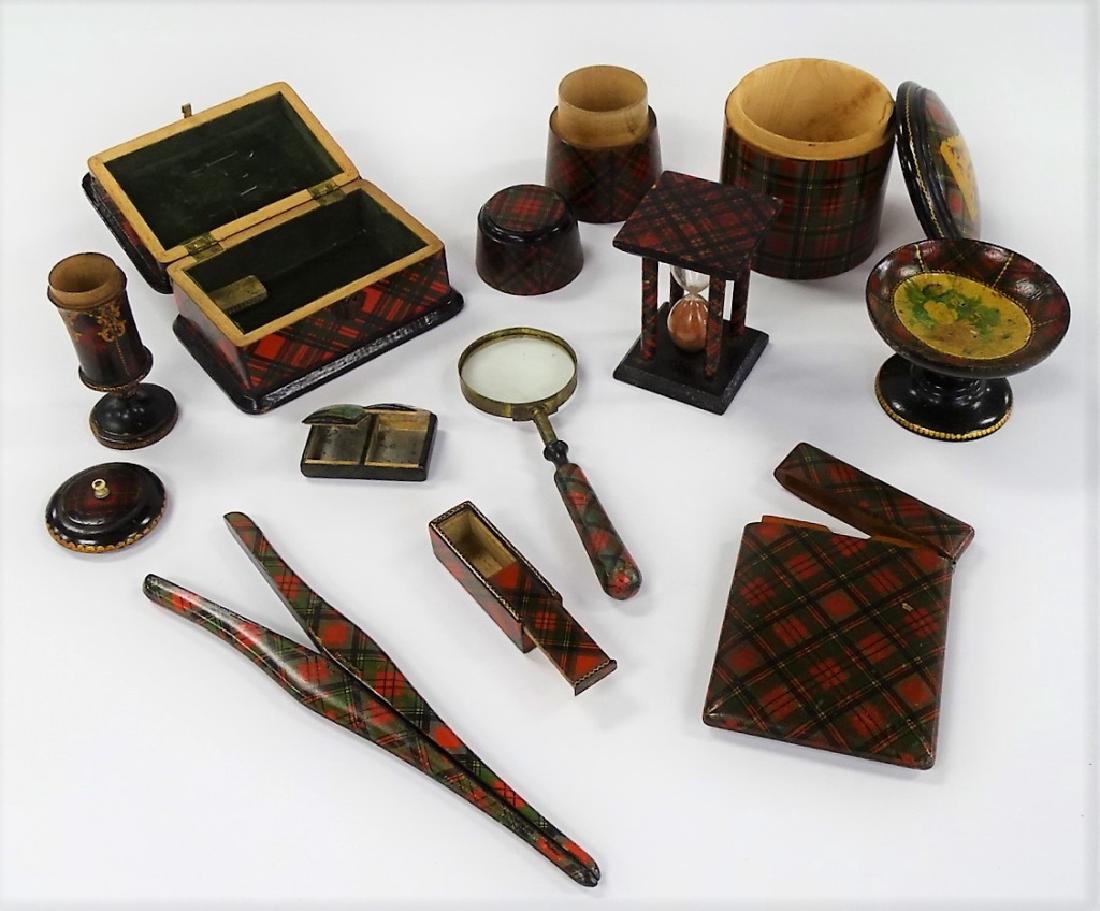 11PC COLLECTION PRINCE CHARLIE TARTANWARE ITEMS (1 of 2)