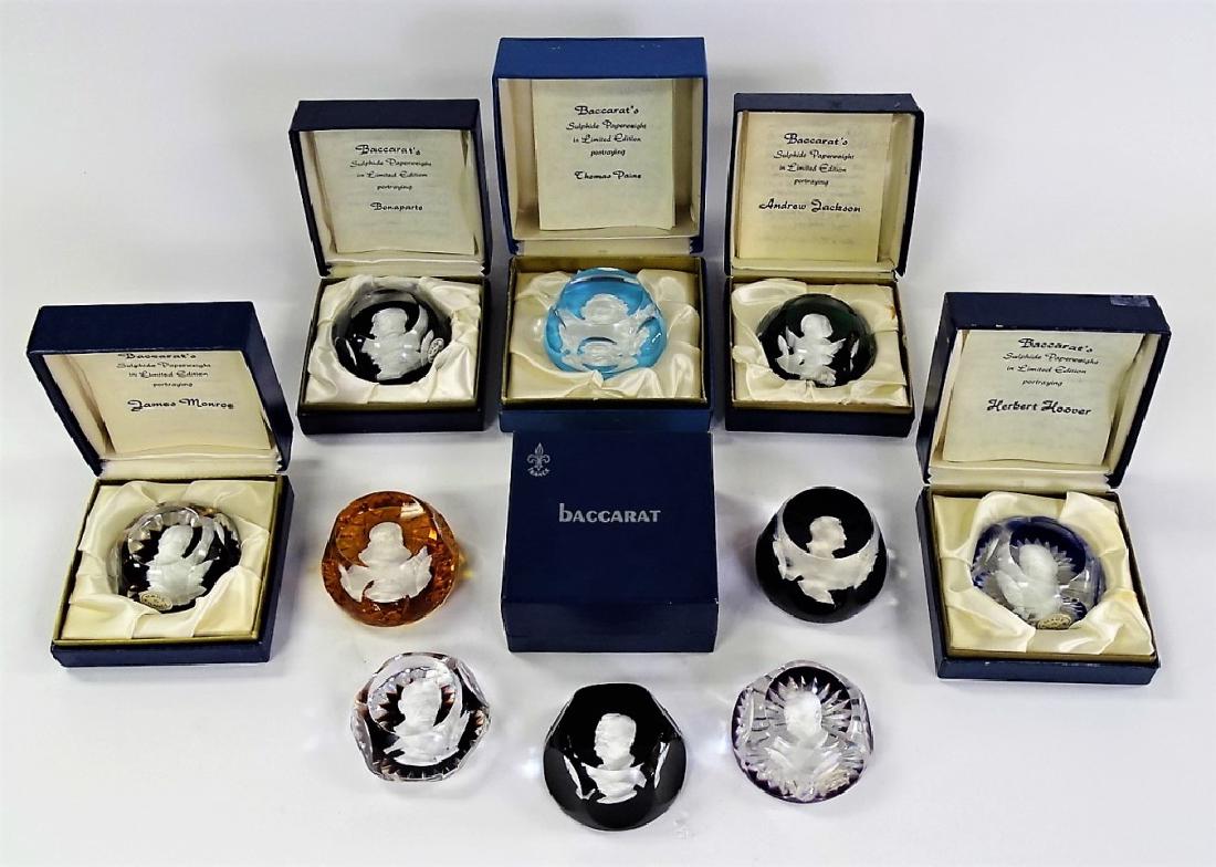 LOT OF 8 BACCARAT SULPHIDE CRYSTAL PAPERWEIGHTS (1 of 7)