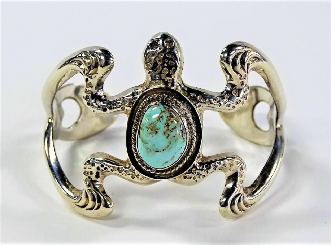 F.L. BEGAY NAVAJO STERLING FROG BANGLE BRACELET (1 of 5)