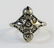 ANTIQUE 11KT WHITE GOLD DIAMOND FILIGREE RING