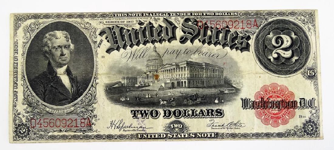1917 UNITED STATES $2 HORSE BLANKET NOTE (1 of 2)