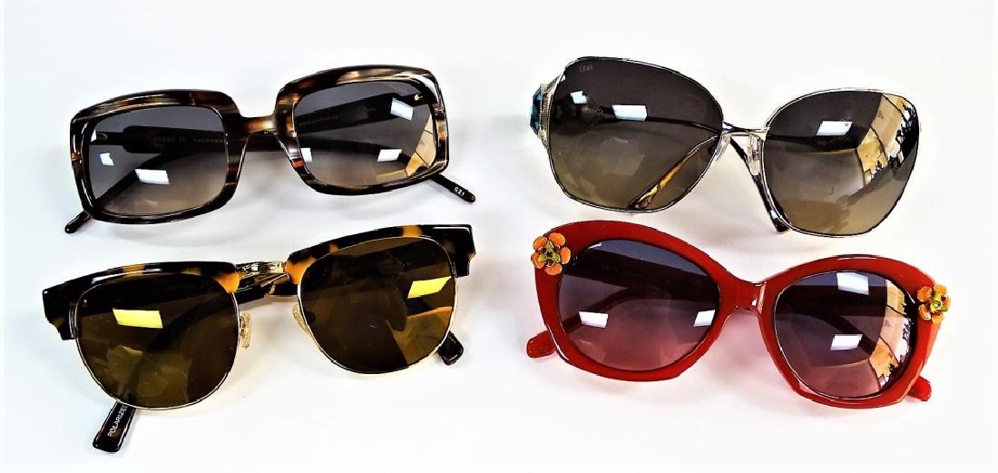 4 PAIRS OF VINTAGE DESIGNER SUNGLASSES: Four pairs of vintage designer sunglasses, to include; one pair of Sama "Heart of Gold" sunglasses, one pair of VINTAGE sunglasses, one pair of limited edition Eikon sunglasses, and one pair of PM - F