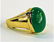 GENTS 14KT YELLOW GOLD & APPLE GREEN JADE RING - 2