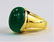 GENTS 14KT YELLOW GOLD & APPLE GREEN JADE RING - 3