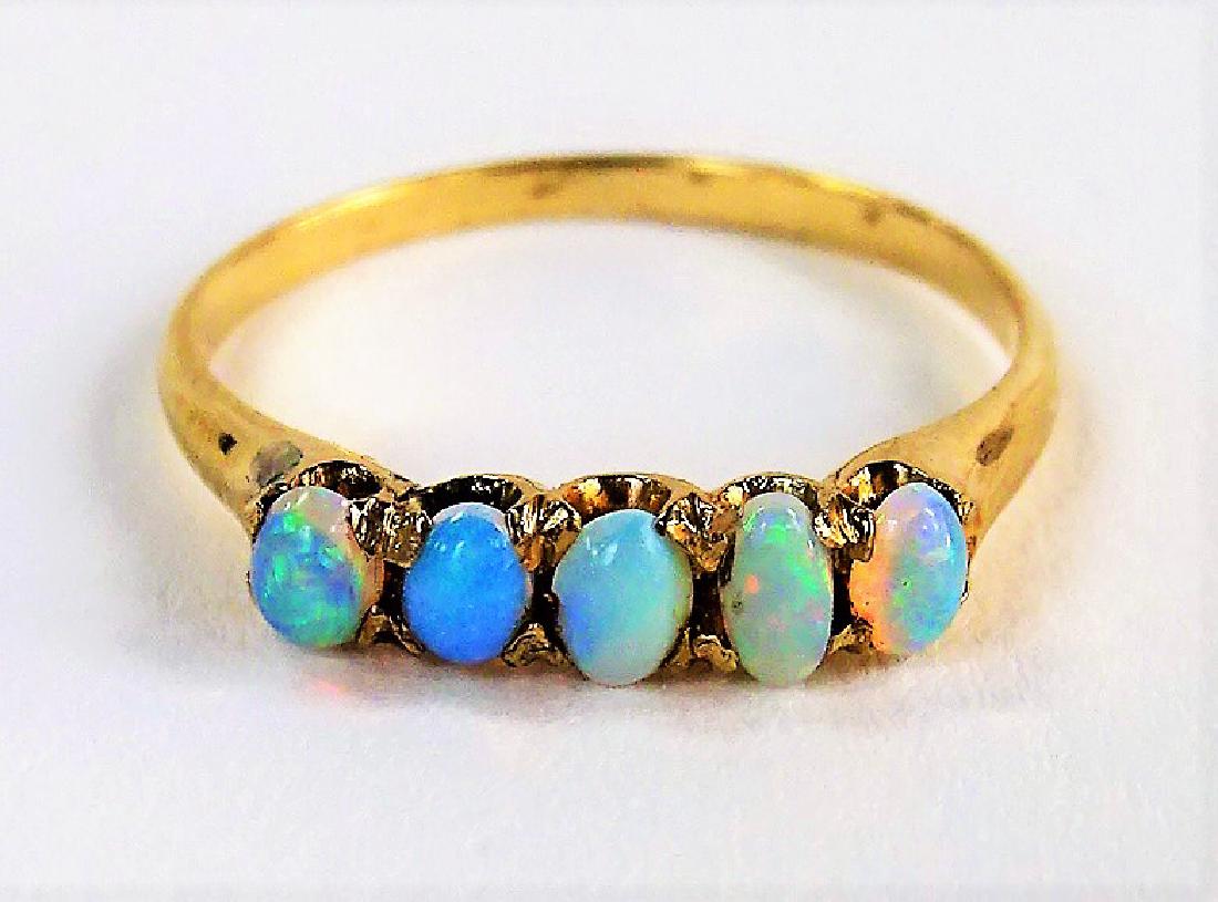 LADIES ANTIQUE 14KT YELLOW GOLD & OPAL RING (1 of 3)
