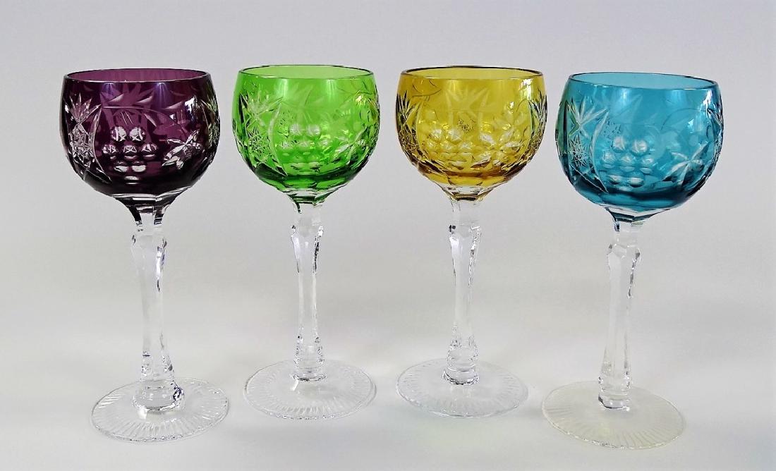4 VTG BOHEMIAN CUT GLASS STEMWARE GLASSES (1 of 2)