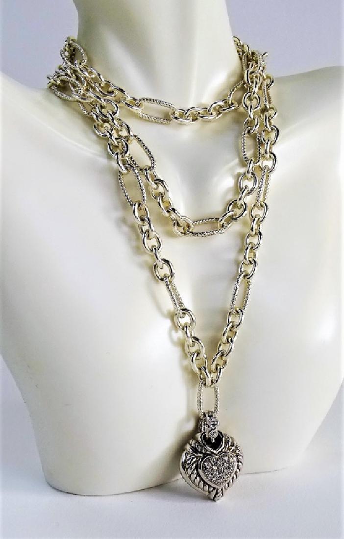 JUDITH RIPKA STERLING HEART CHARM PENDANT NECKLACE (1 of 5)