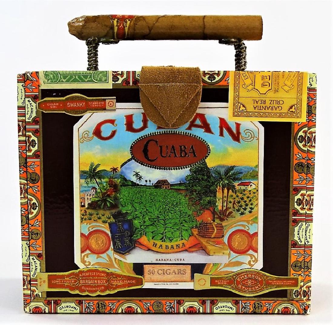 VINTAGE CUSTOM MADE CIGAR BOX PURSE (1 of 7)