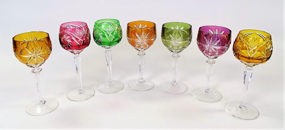 7 VTG BOHEMIAN CUT GLASS STEMWARE GLASSES (1 of 2)