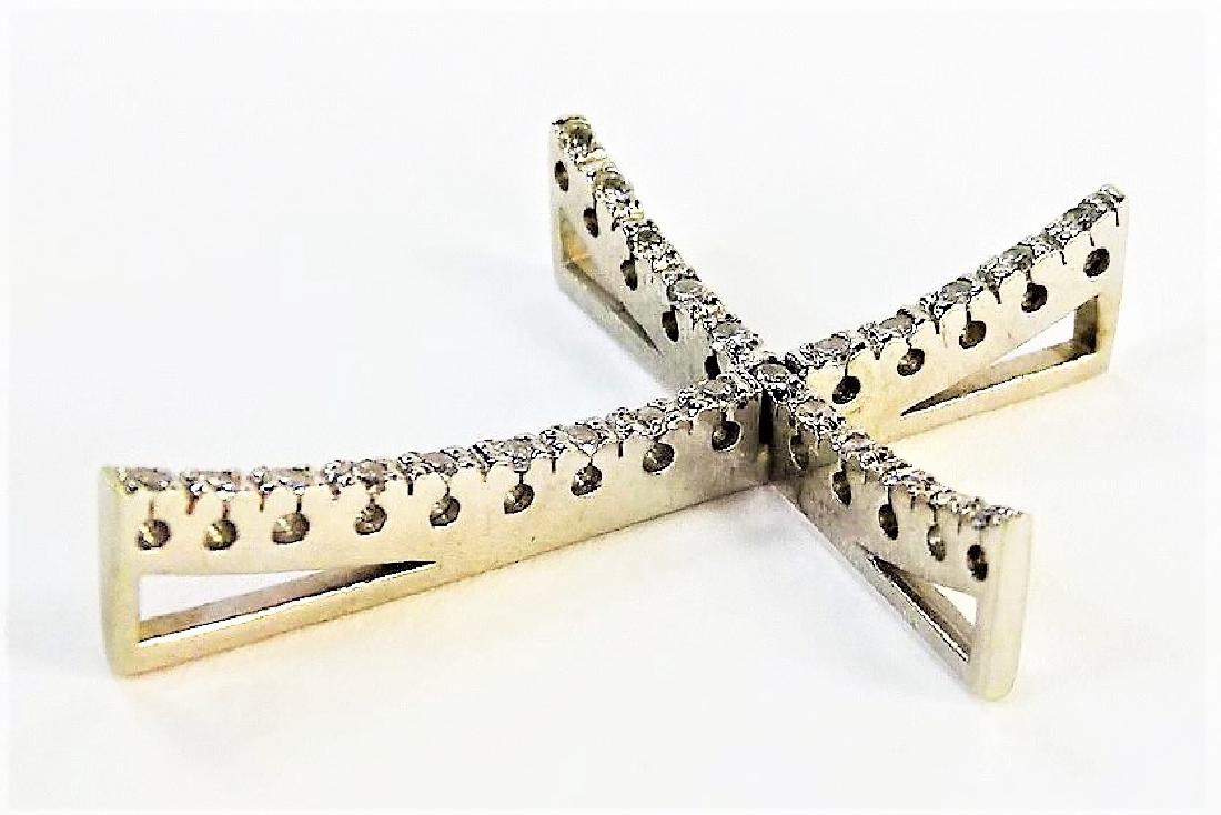 ITALIAN 14KT WHITE GOLD & DIAMOND CROSS PENDANT (1 of 4)