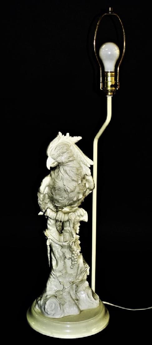 IMPRESSIVE CONTINENTAL BLANC DE CHINE PARROT LAMP (1 of 4)