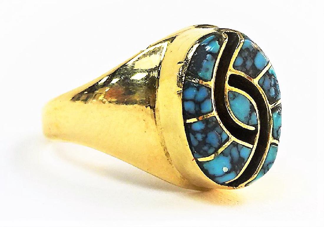 RARE ZUNI 14KT YG SPIDER WEB AMY QUANDALACEY (1 of 4)
