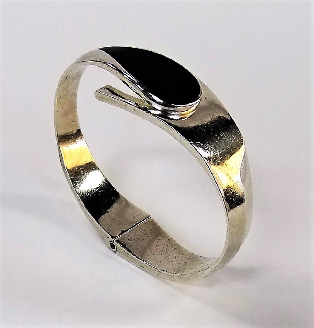 VTG TAXCO MEXICO HINGED STERLING BANGLE BRACELET (1 of 5)