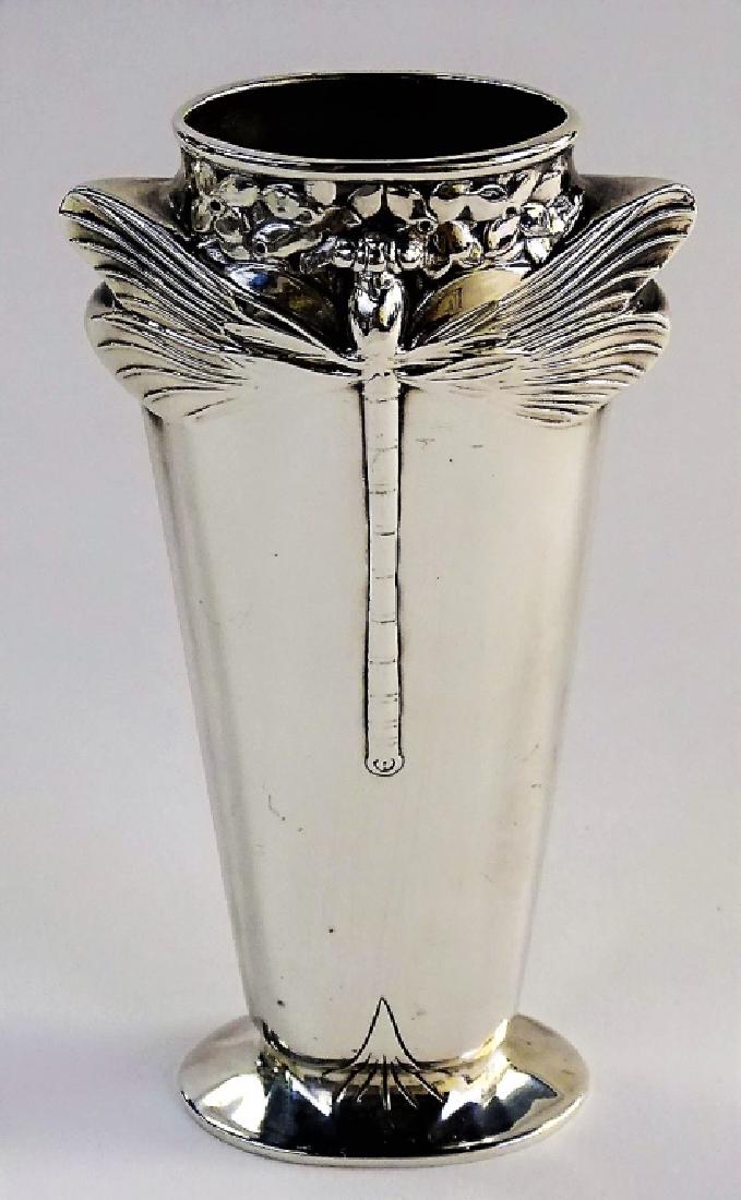 CHRISTOFLE SILVER PLATE ART NOUVEAU DRAGONFLY VASE (1 of 4)