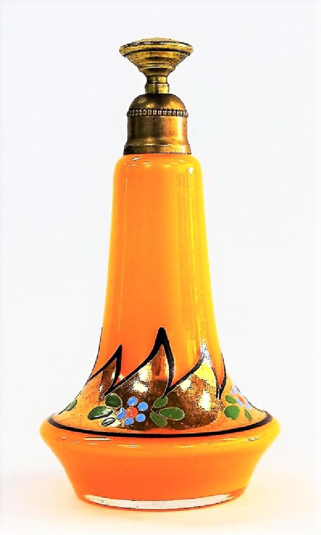 VTG DEVILBISS ORANGE GLASS PERFUME BOTTLE (1 of 4)