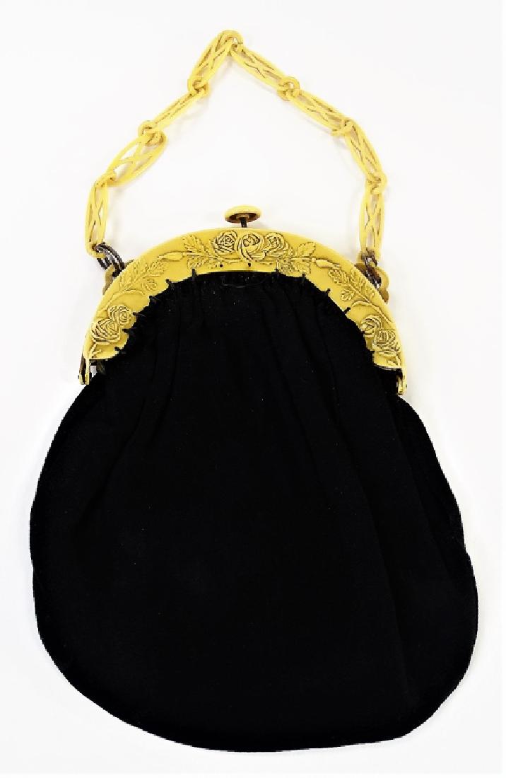 1920'S CELLULOID & CLOTH LADIES EVENING HAND BAG (1 of 4)