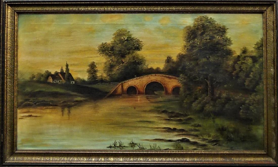 EARLY 20TH C. OIL ON CANVAS LANDSCAPE PAINTING (1 of 4)