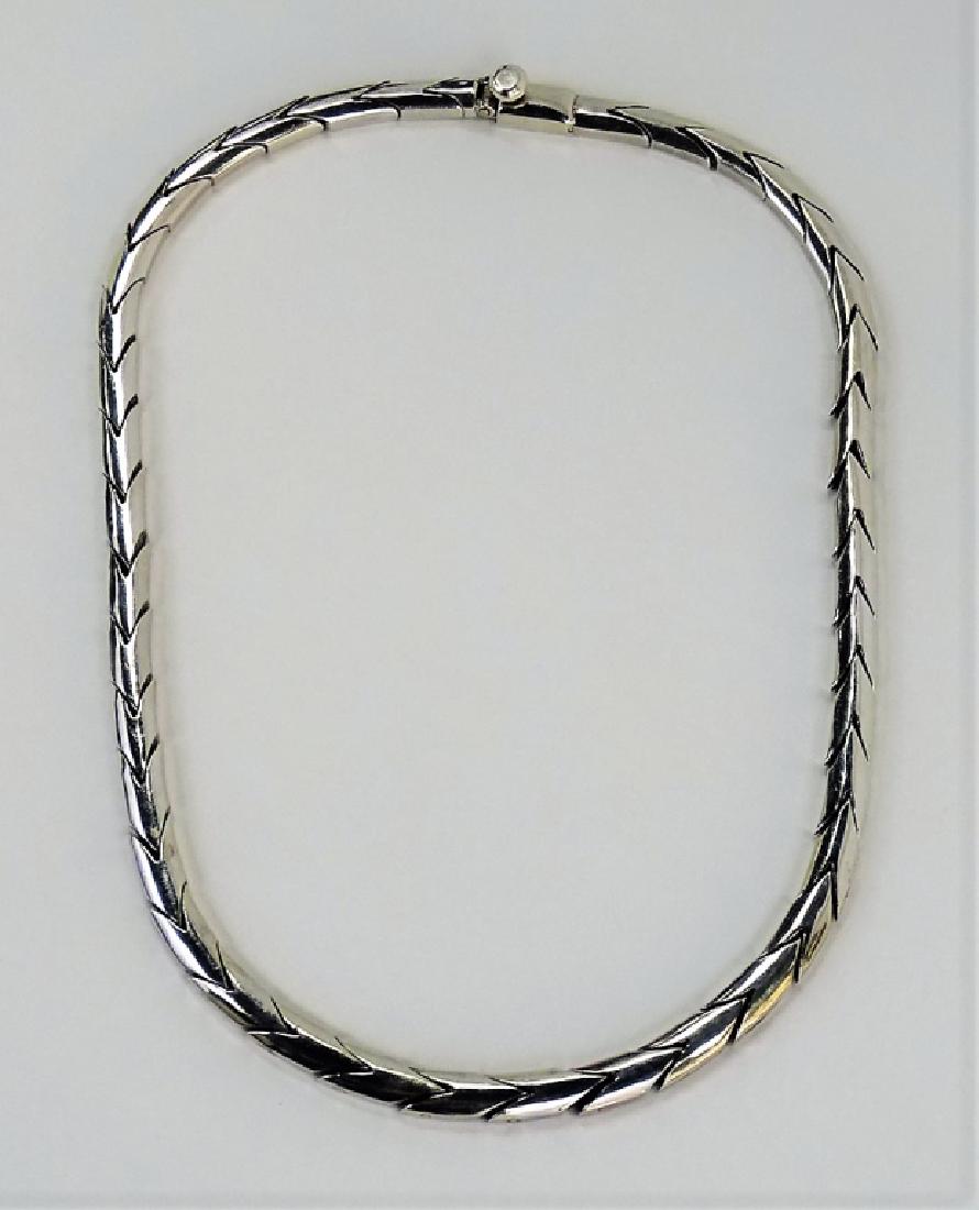 VTG MEXICAN STERLING SILVER CHAIN LINK NECKLACE (1 of 4)