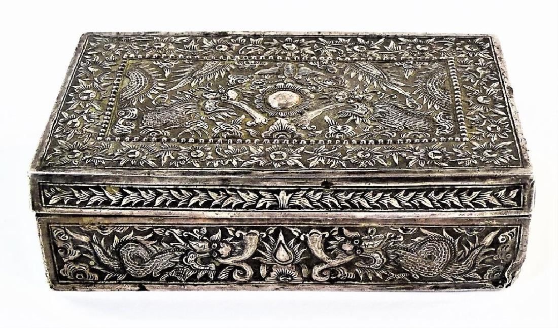 ANTIQUE IMPERIAL CHINESE SILVER 5-TOED DRAGON BOX (1 of 6)