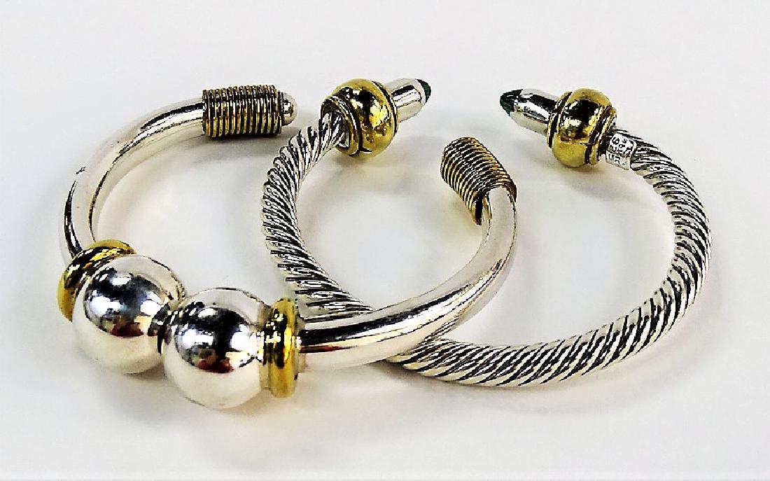 2 VTG MEXICAN STERLING SILVER BANGLE BRACELETS (1 of 6)