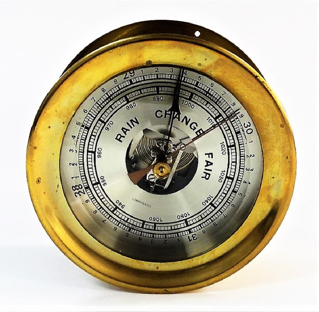 VINTAGE GERMAN BRASS CASE SHIP'S BAROMETER (1 of 3)