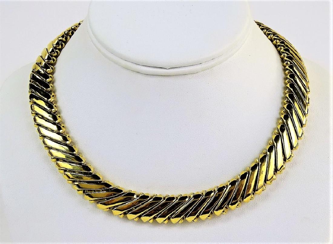 HEAVY 18KT YELLOW GOLD COLLAR LINK NECKLACE (1 of 3)