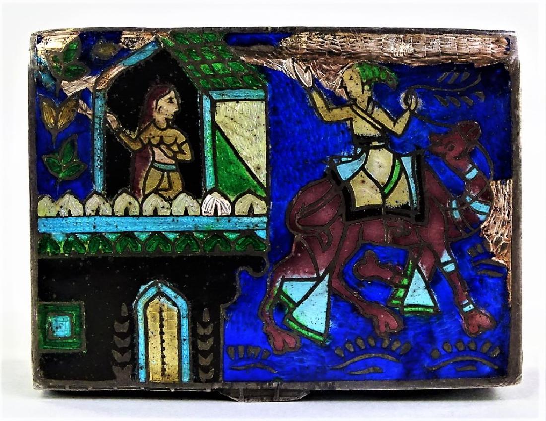 VINTAGE 925 STERLING SILVER HAND ENAMELED PILL BOX (1 of 5)