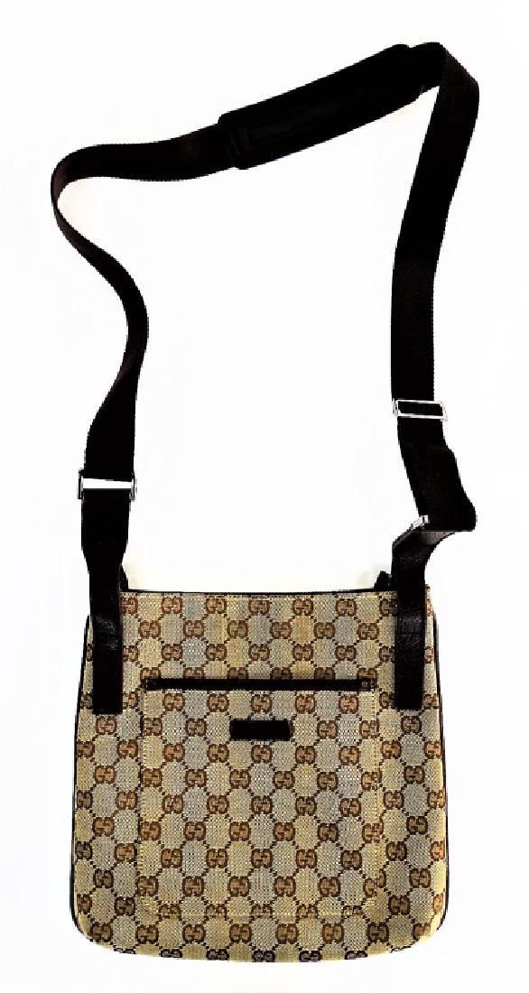 VINTAGE GUCCI MONOGRAM CANVAS CROSSBODY 