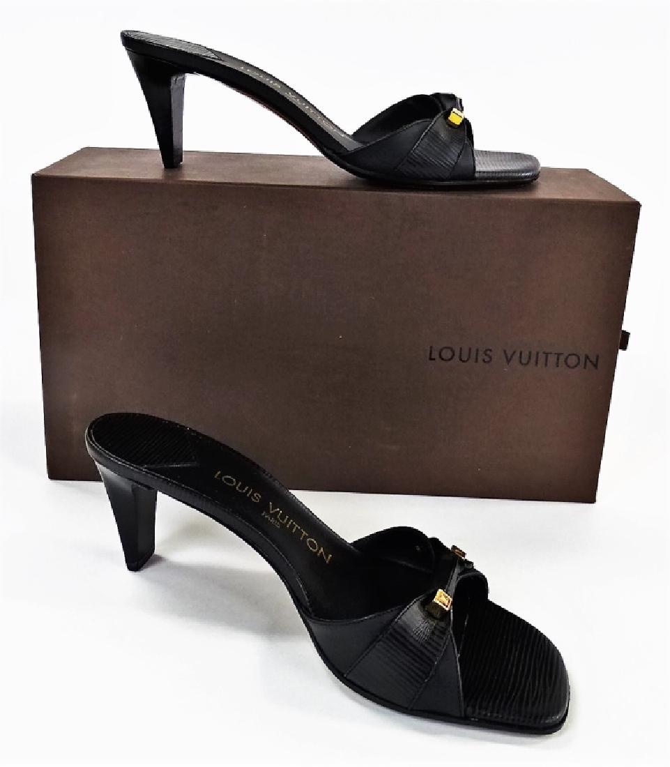 PR LOUIS VUITTON BLACK LEATHER HEELS (1 of 6)