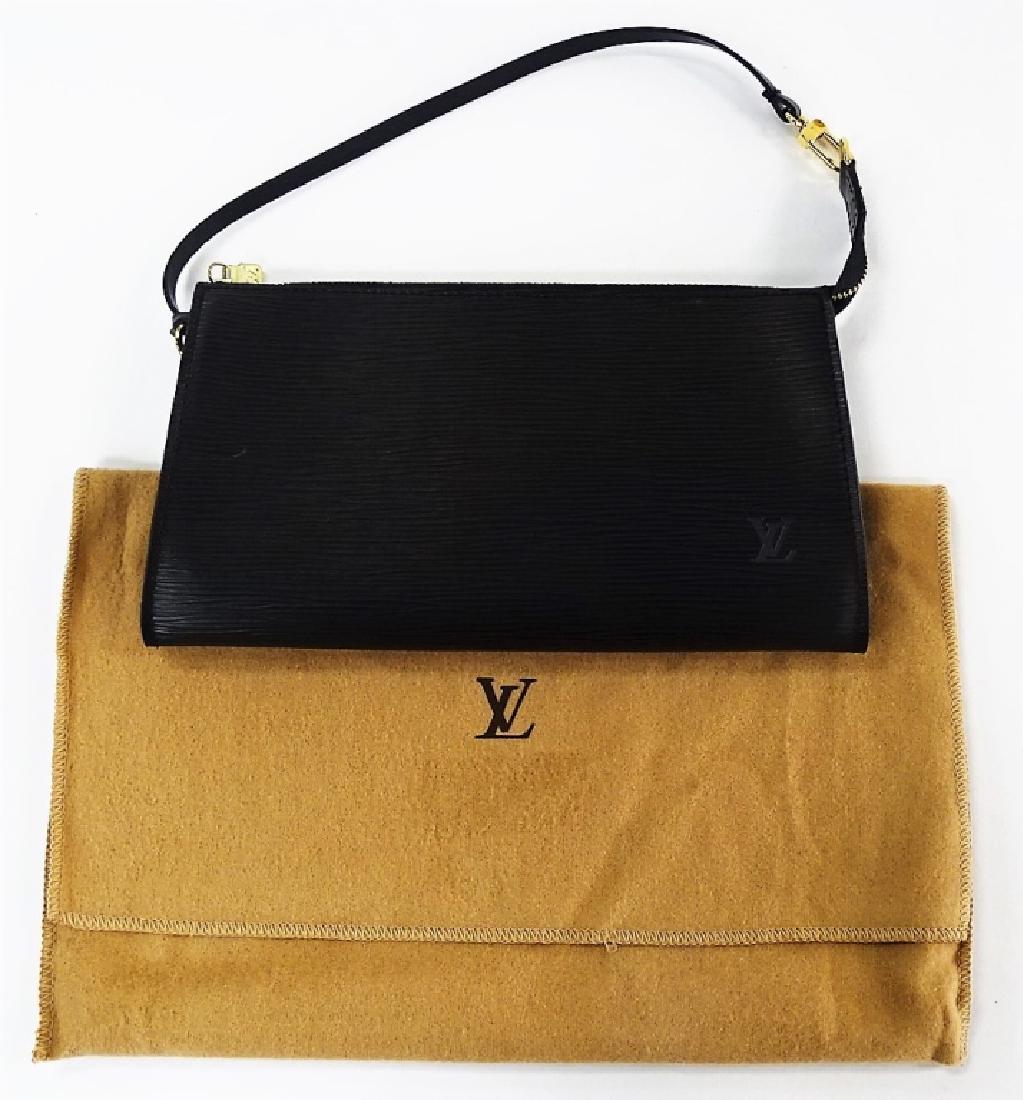 LOUIS VUITTON BLACK EPI LEATHER CLUTCH HANDBAG (1 of 5)