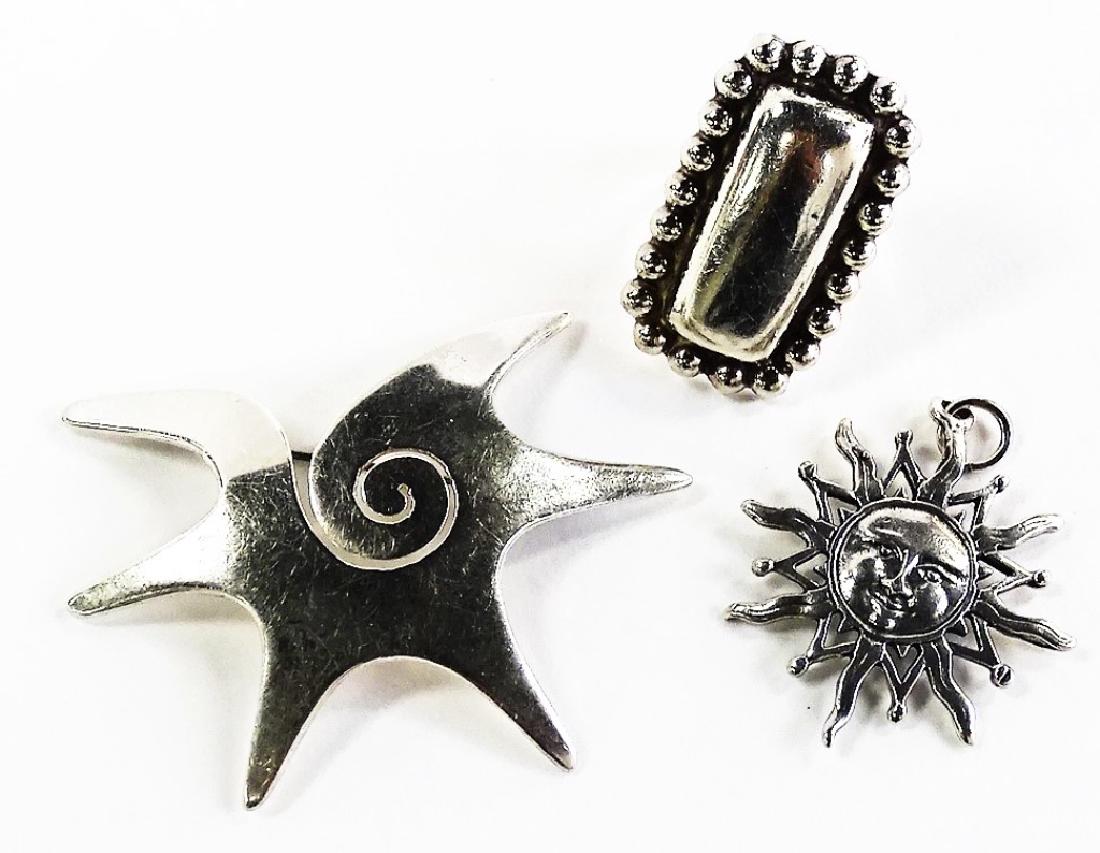 3PCS ASSORTED MEXICAN STERLING SILVER JEWELRY (1 of 2)