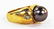 HEAVY 14KT Y GOLD SOUTH SEA PEARL & DIAMOND RING - 2